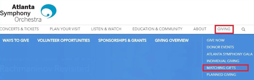 Marketing matching gifts on your website with a navigation bar