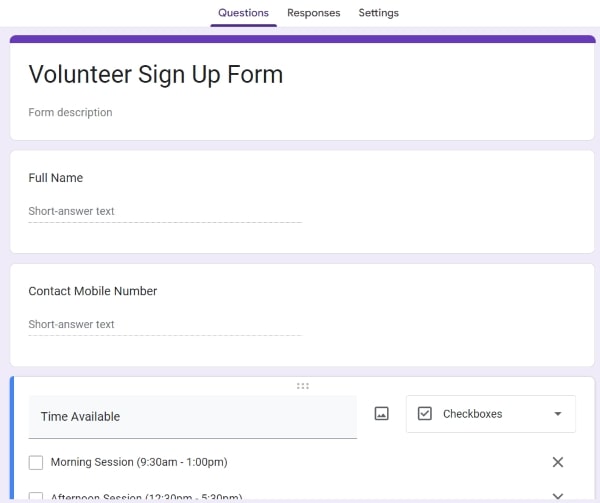 Signup Form Providers_Google Forms Sample Signup Form Providers_Google Forms Sample