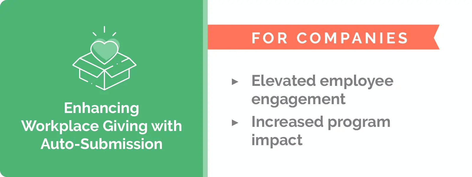 The benefits of auto-submission for companies, which can streamline matching gifts as part of your corporate gift-giving laws.