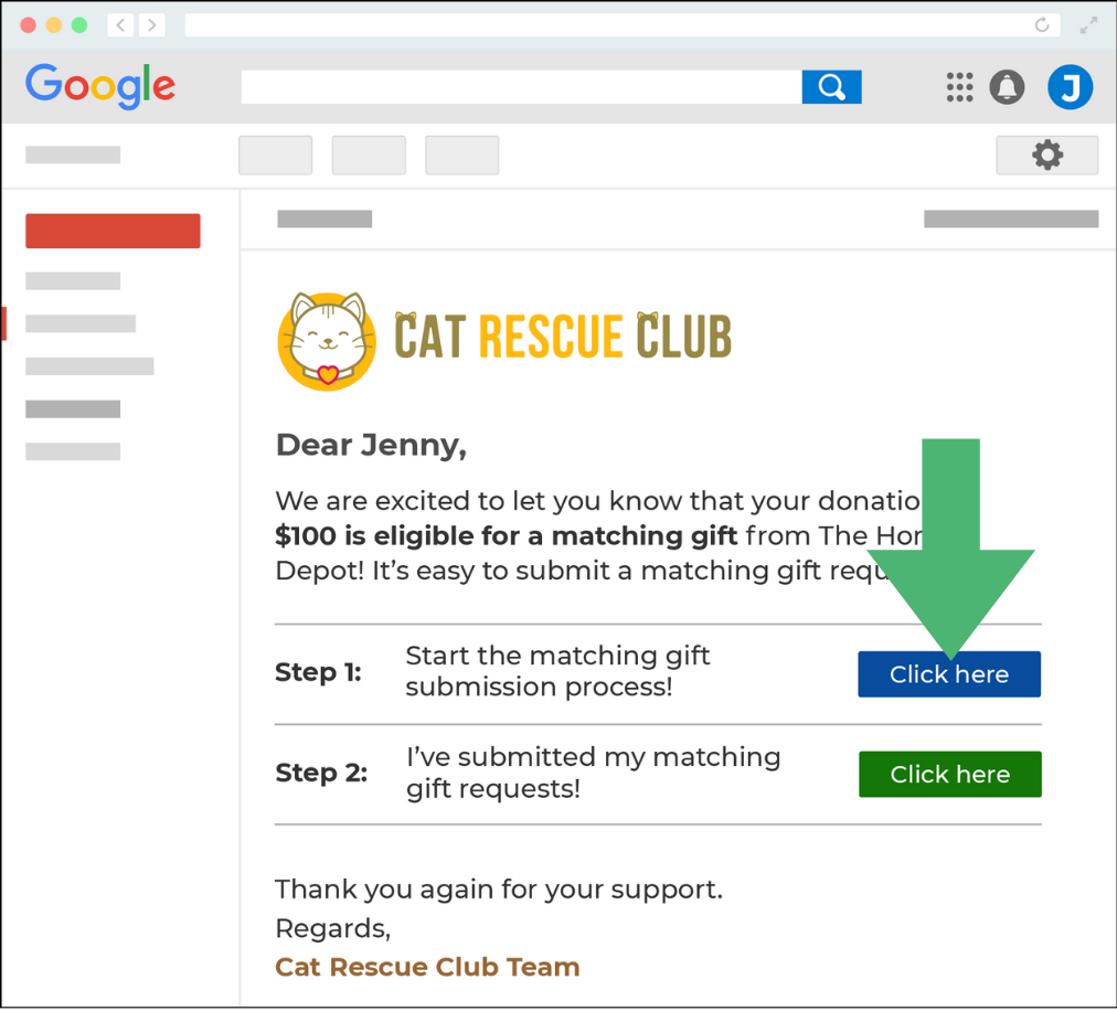 How donors complete their matching gift requests