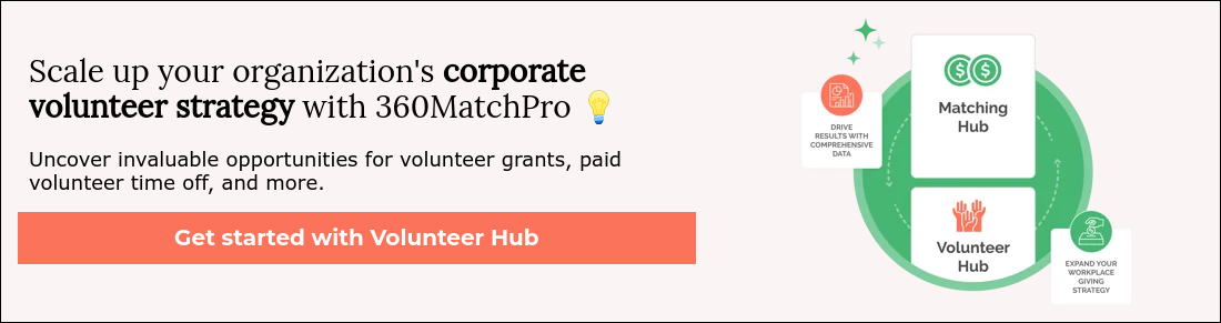 Scale up your organization's corporate volunteer strategy with 360MatchPro 💡