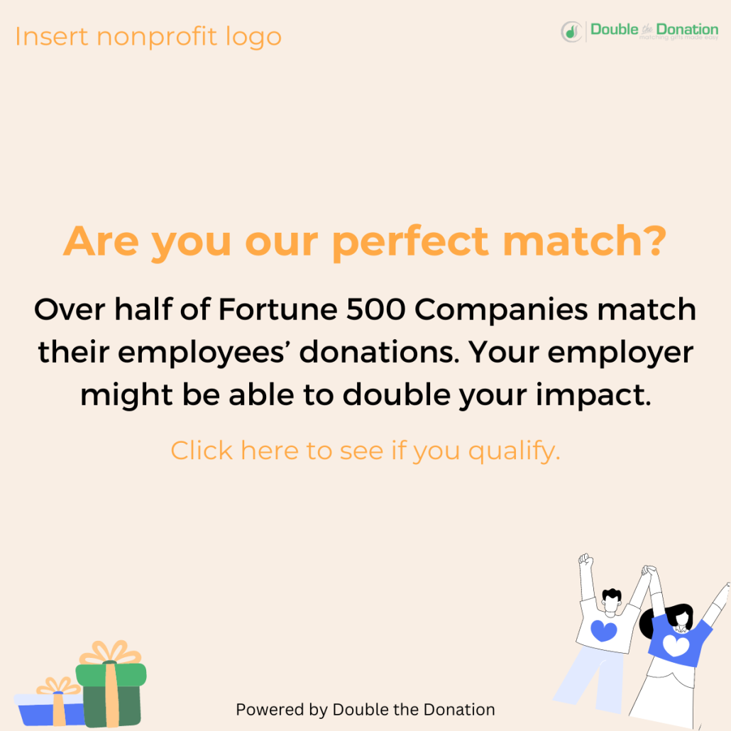 Matching gift marketing template example