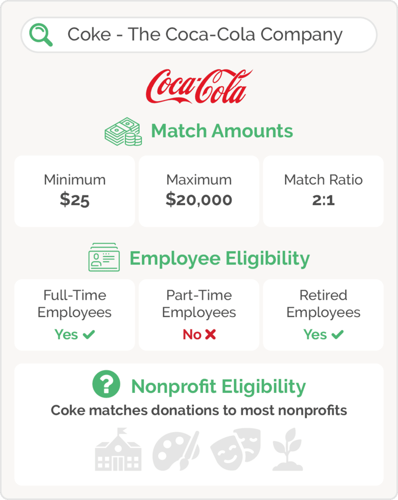 An example of a matching gift search tool in action, showing how this tool can support prospect research